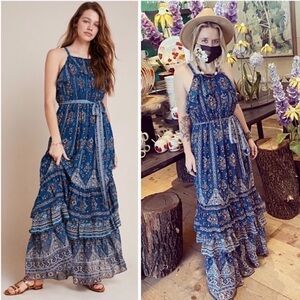 NEW Anthropologie Sasha Ruffled Maxi Dress